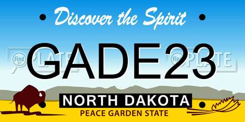 GADE23 North Dakota License Plate