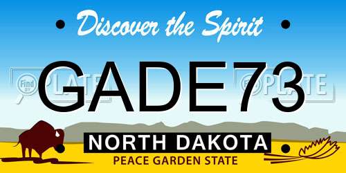 GADE73 North Dakota License Plate
