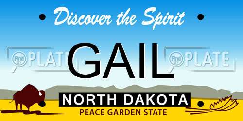 GAIL North Dakota License Plate