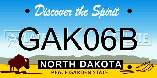 GAK06B North Dakota License Plate