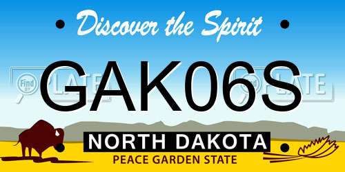 GAK06S North Dakota License Plate