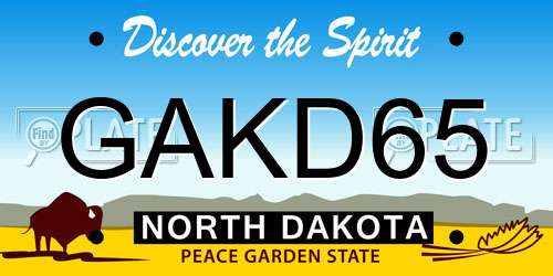 GAKD65 North Dakota License Plate