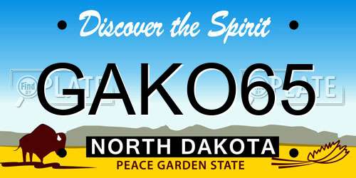 GAKO65 North Dakota License Plate