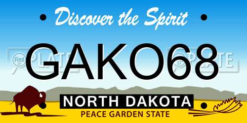 GAKO68 North Dakota License Plate