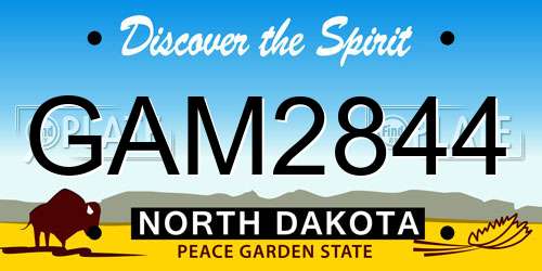 GAM2844 North Dakota License Plate