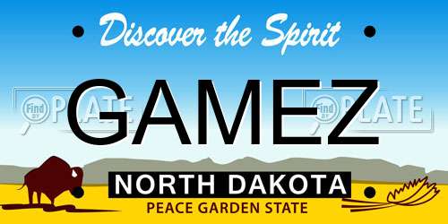 GAMEZ North Dakota License Plate