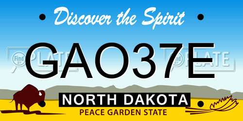 GAO37E North Dakota License Plate