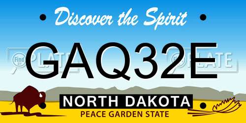 GAQ32E North Dakota License Plate