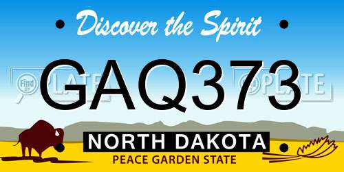 GAQ373 North Dakota License Plate