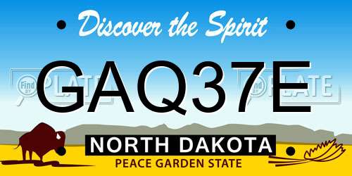 GAQ37E North Dakota License Plate