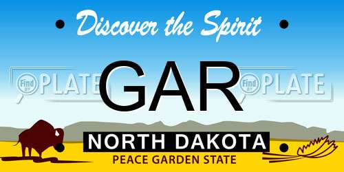 GAR North Dakota License Plate