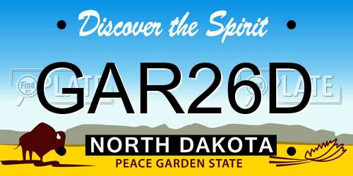 GAR26D North Dakota License Plate