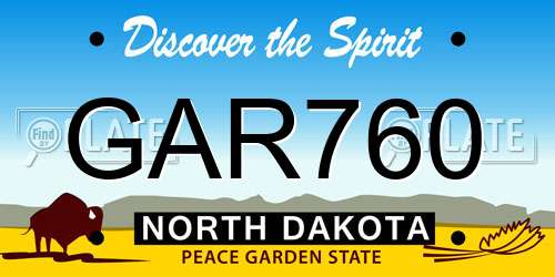GAR760 North Dakota License Plate