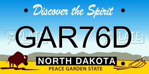 GAR76D North Dakota License Plate