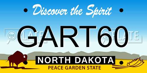 GART60 North Dakota License Plate