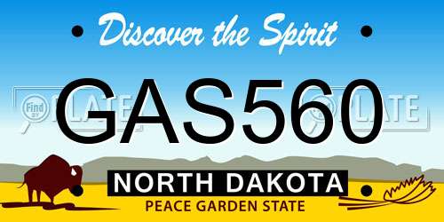 GAS560 North Dakota License Plate