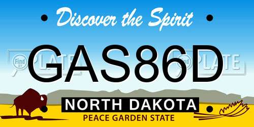 GAS86D North Dakota License Plate