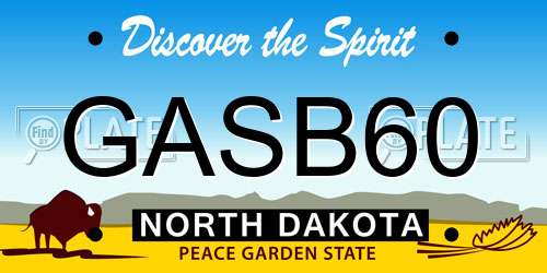 GASB60 North Dakota License Plate
