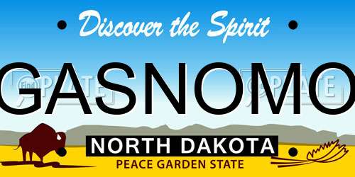 GASNOMO North Dakota License Plate