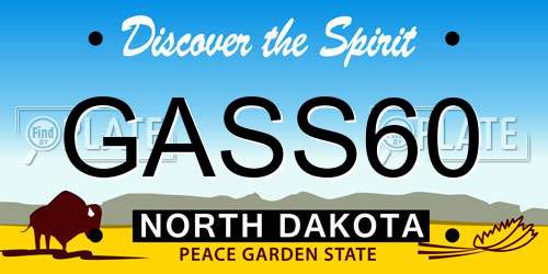 GASS60 North Dakota License Plate