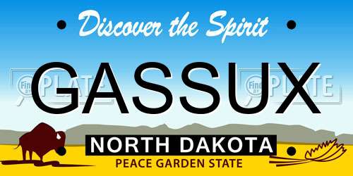 GASSUX North Dakota License Plate
