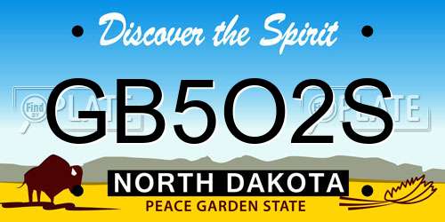 GB5O2S North Dakota License Plate