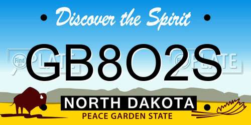 GB8O2S North Dakota License Plate