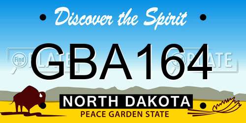 GBA164 North Dakota License Plate