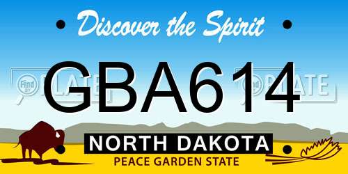 GBA614 North Dakota License Plate