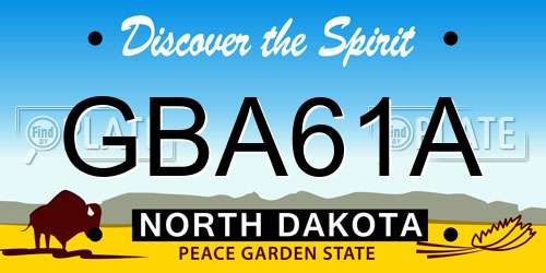 GBA61A North Dakota License Plate
