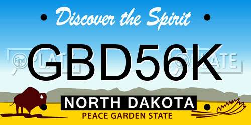 GBD56K North Dakota License Plate