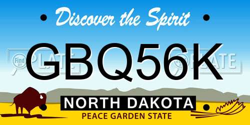 GBQ56K North Dakota License Plate