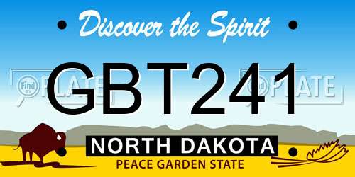 GBT241 North Dakota License Plate