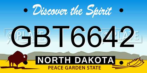 GBT6642 North Dakota License Plate