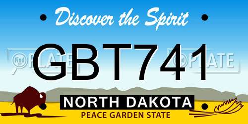 GBT741 North Dakota License Plate