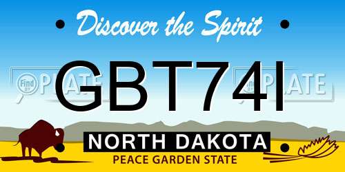 GBT74I North Dakota License Plate