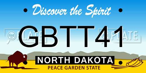 GBTT41 North Dakota License Plate