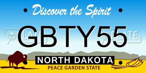 GBTY55 North Dakota License Plate