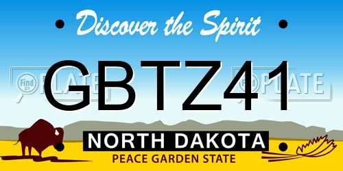GBTZ41 North Dakota License Plate