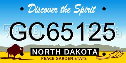 GC65125 North Dakota License Plate