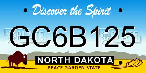 GC6B125 North Dakota License Plate
