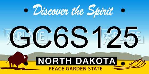 GC6S125 North Dakota License Plate