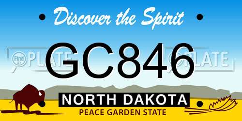 GC846 North Dakota License Plate