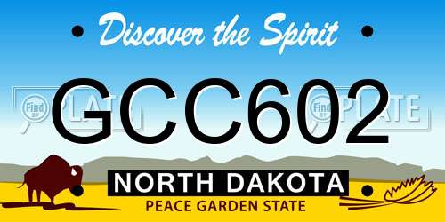 GCC602 North Dakota License Plate