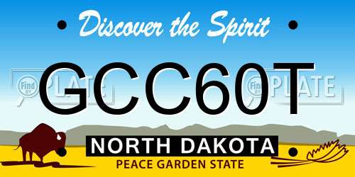 GCC60T North Dakota License Plate