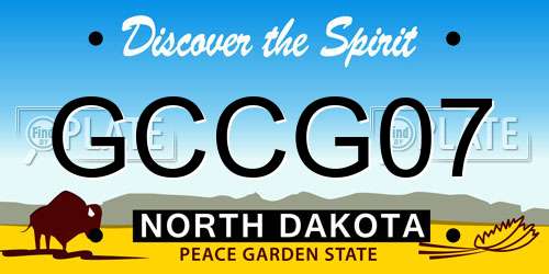 GCCG07 North Dakota License Plate