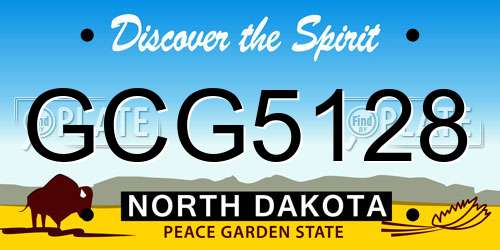 GCG5128 North Dakota License Plate