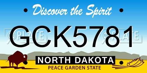 GCK5781 North Dakota License Plate