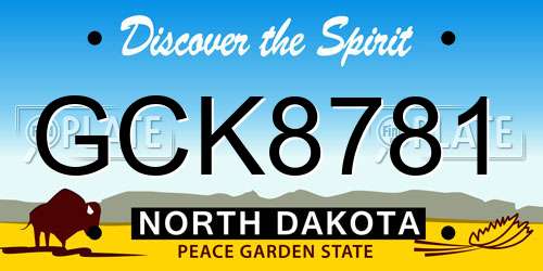 GCK8781 North Dakota License Plate