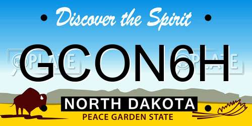 GCON6H North Dakota License Plate